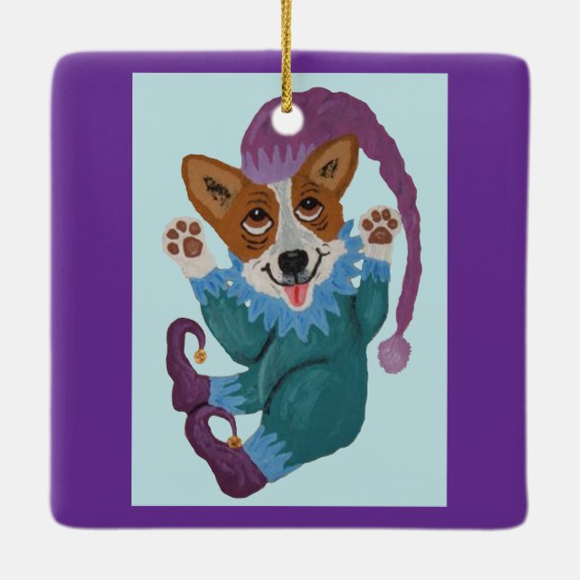 Corgi-Elf Keramikornament (Rückseite)