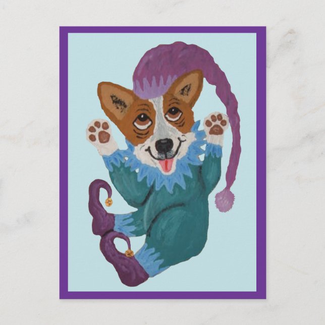 Corgi-Elf Postkarte (Vorderseite)