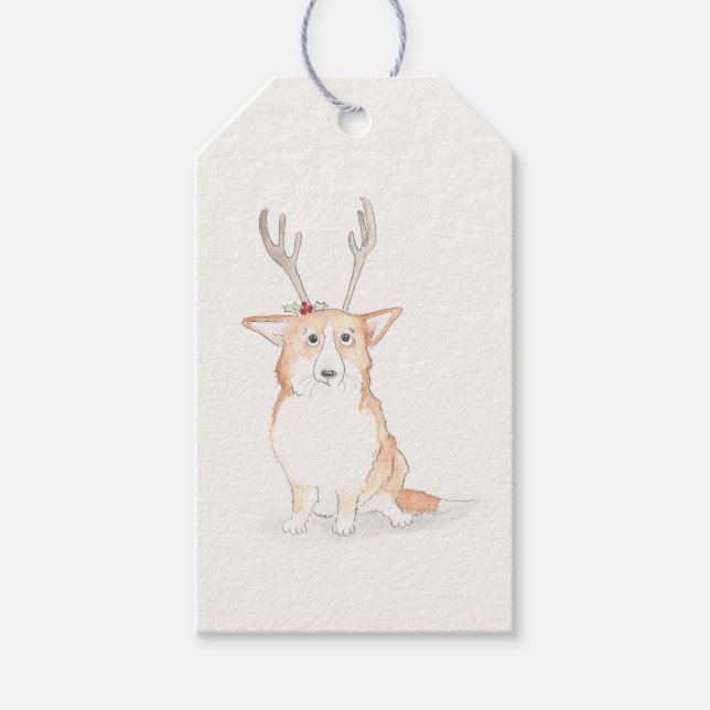 Corgi étiquettes cadeaux de Noël (Devant)