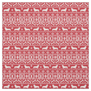 Corgi Fair Isle Fabric - niedliches Corgi Hund Des Stoff