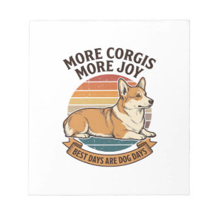 Corgi-Fan-Shirt Vintage Gravur Hunde Zitat Desi Notizblock