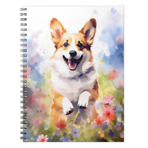 Corgi farbige Aquarellbilder Notizblock