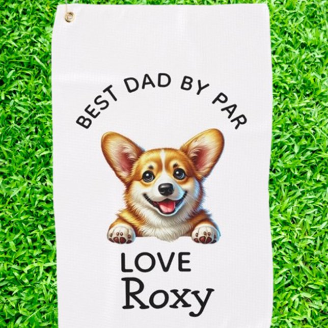 Corgi Father's Day Gift Golfhandtuch (Elevate your golf game with this adorable corgi dog golf towel! )