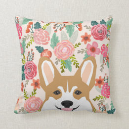 Corgi florals coussin de corgi de printemps