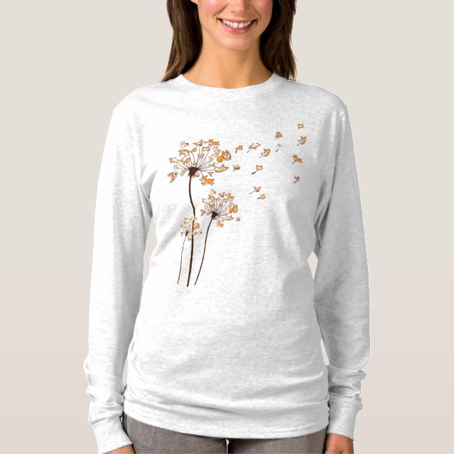 Corgi Flower Fly Dandelion Shirt Cute Dog Lover (Vorderseite)