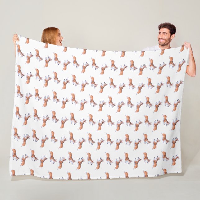 Corgi-Flugersumie-Muster Fleecedecke (Beispiel)
