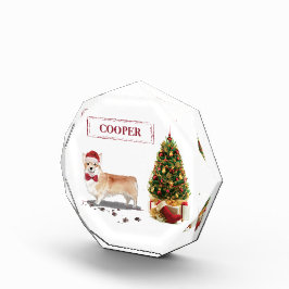 Corgi Funny Christmas Dog mit Tree Fotoblock