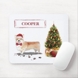Corgi Funny Christmas Dog mit Tree Mousepad