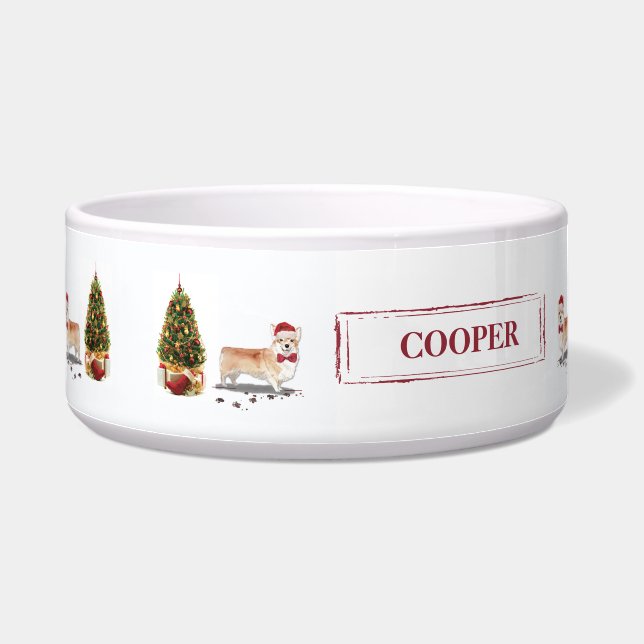 Corgi Funny Christmas Dog mit Tree Napf (Links)