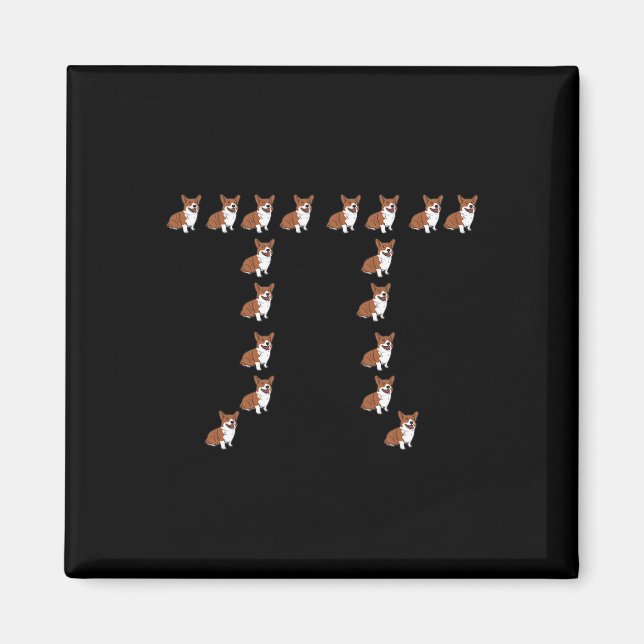 Corgi - Funny Dog Lover Pi Day Math Geek Geschenke Magnet (Vorne)