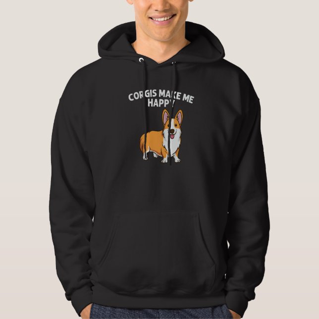 Corgi für Männer Frauen Welsh Corgi Hund Tier Hoodie (Vorderseite)