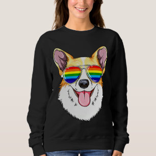 Corgi Gay Pride Flag Lgbt Rainbow Sunglasses Corgi Sweatshirt