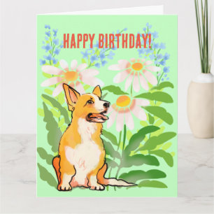 Corgi-Geburtstagskarte Karte