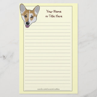 Corgi-Gesichts-Briefpapier Briefpapier
