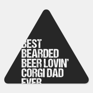 Corgi Gift |Bester Bartbeer Lovin Corgi Vater je Dreieckiger Aufkleber