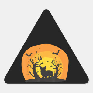 Corgi Gift Corgi Dog Bat Funny Halloween-Kostüm Dreieckiger Aufkleber