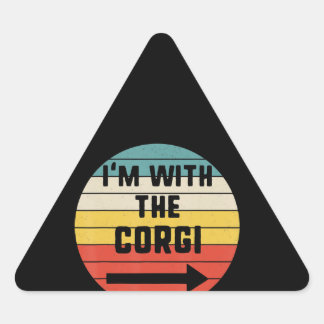 Corgi Gift | Corgi Halloween Kostüm Vintag Dreieckiger Aufkleber