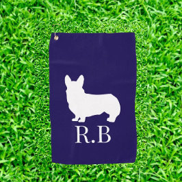 Corgi Gift Ideas Blue Navy Golfhandtuch
