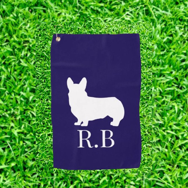 Corgi Gift Ideas Blue Navy Golfhandtuch (Tee off in style and show off your passion today!)