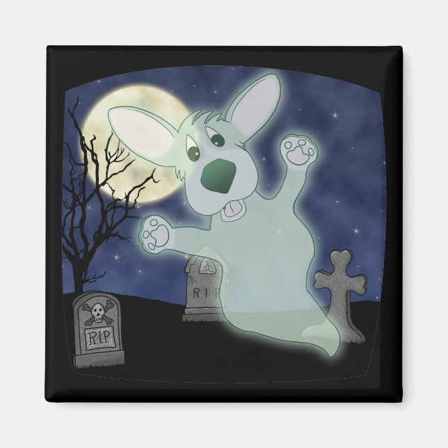 Corgi Graveyard Ghost Magnet (Vorne)