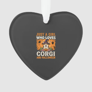Corgi Halloween Hexen Mädchen Vintage Horror Ornament