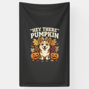 Corgi Halloween Hey There Kürbis Design Banner