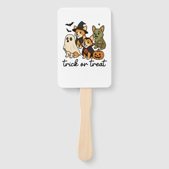 Corgi Halloween-Kostüm  Fächer (Vorderseite)