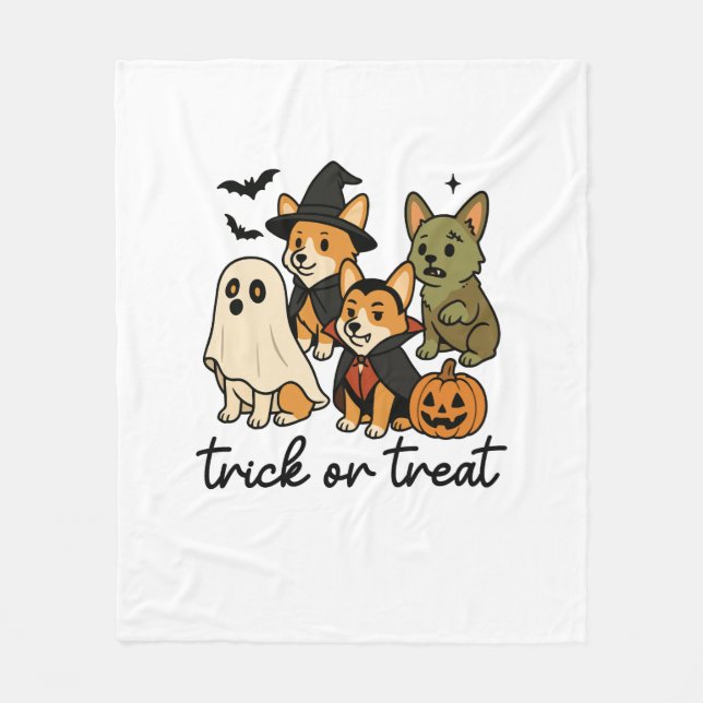 Corgi-Halloween-Kostüm  Fleecedecke (Vorderseite)