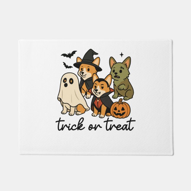 Corgi Halloween-Kostüm  Fußmatte (Vorderseite)