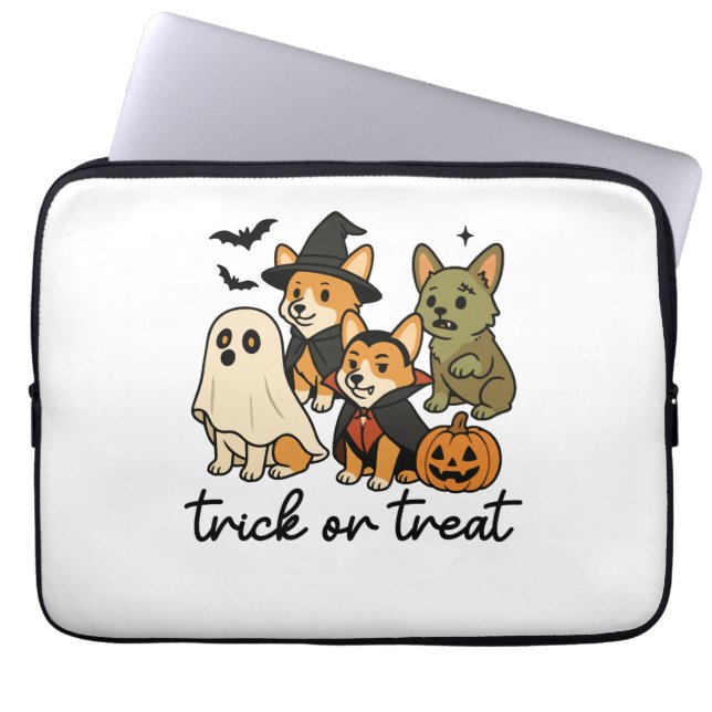 Corgi Halloween-Kostüm  Laptopschutzhülle (Vorderseite)