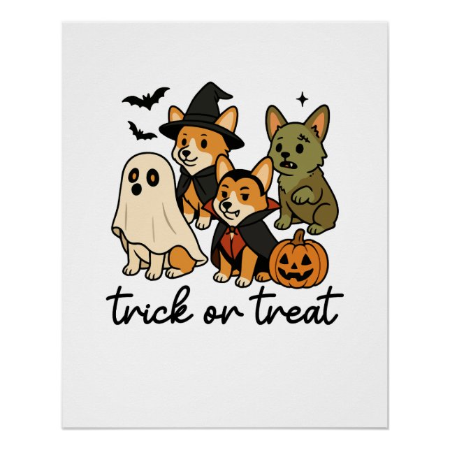 Corgi-Halloween-Kostüm  Poster (Vorderseite)