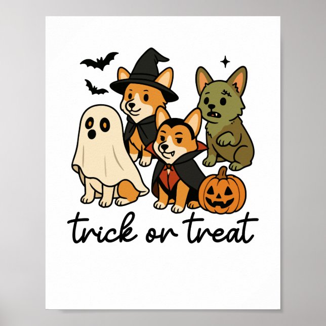 Corgi Halloween-Kostüm  Poster (Vorne)
