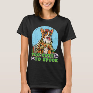 Corgi-Halloween-Kostüm Zombie glücklich T-Shirt
