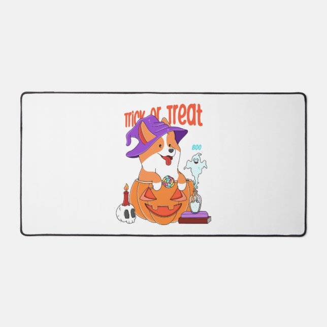 Corgi Halloween Schreibtischunterlage (Vorderseite)