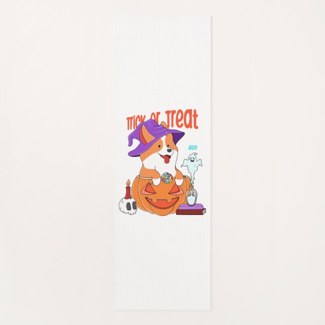 Corgi Halloween Yogamatte (Vorderseite)