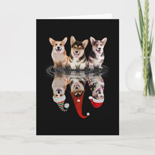 Corgi Happy Christmas Funny Disguy Dog Karte (Vorderseite)