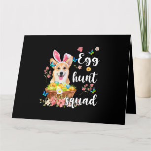 Corgi Happy Ostertag farbenfrohe Ei Hunt Squad Karte