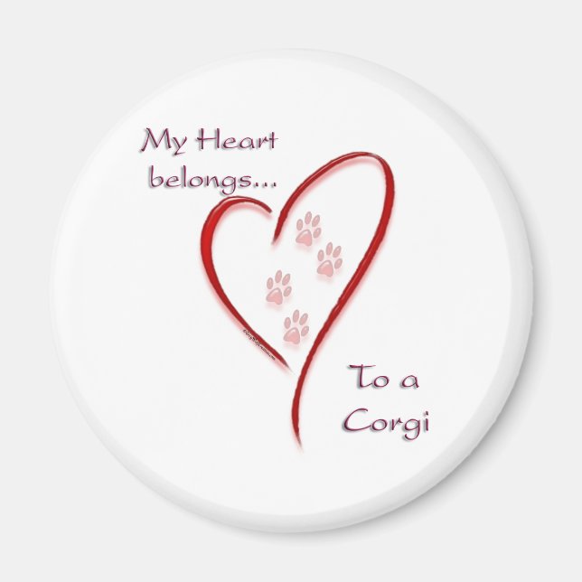 Corgi Heart Belongs - Magnet (Vorne)