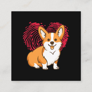 Corgi Heart Liebe Geschenk Corgi Valentinstag Quadratische Visitenkarte