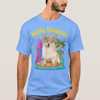 Corgi Hello Summer Dog Lover Vacation 2022 T-Shirt