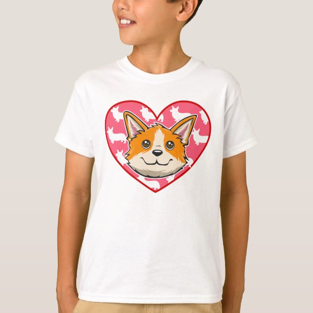Corgi Herz T-Shirt (Vorderseite)