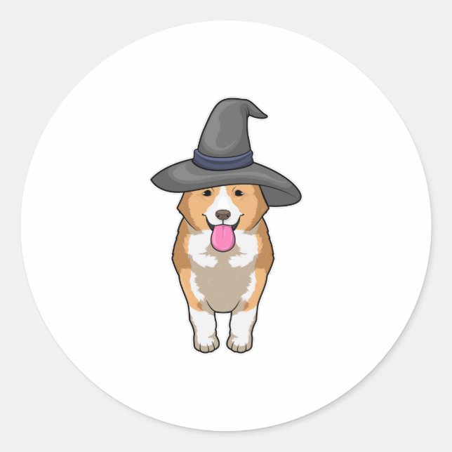 Corgi Hexch Runder Aufkleber (Vorderseite)
