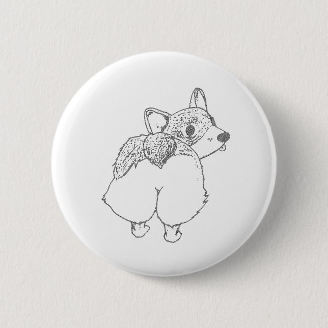 Corgi-Hintern-Button Button (Vorderseite)