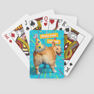 Corgi Hintern Geburtstagshut Spielkarten