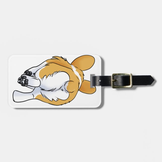 Corgi-Hintern Gepäckanhänger (Vorderseite horizontal)