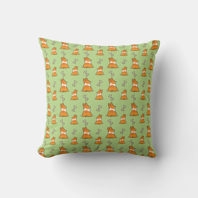 Corgi-Hintern-Muster-Kissen | CorgiThings Kissen (Vorderseite)