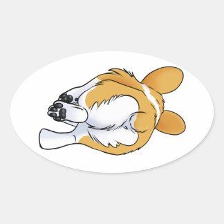 Corgi Hintern Ovaler Aufkleber