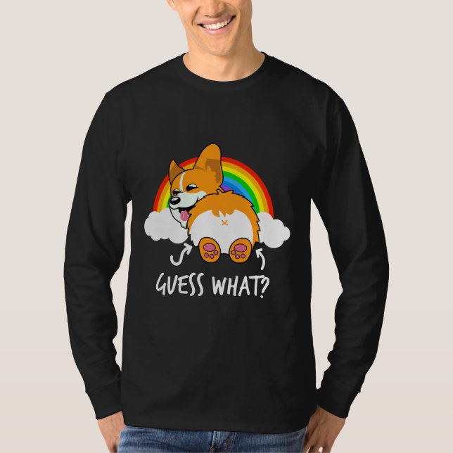 Corgi Hintern rät, was lustig T-Shirt (Vorderseite)