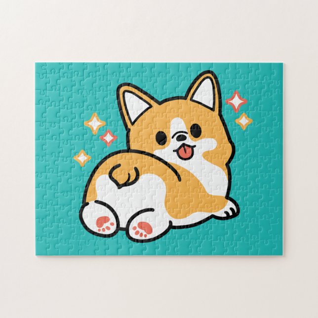 Corgi Hintern und Nickerchen Vibes - Niedlicher Sc (Horizontal)