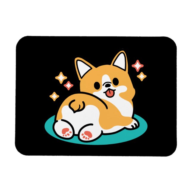 Corgi Hintern und Nickerchen Vibes - Niedlicher Sc Magnet (Horizontal)